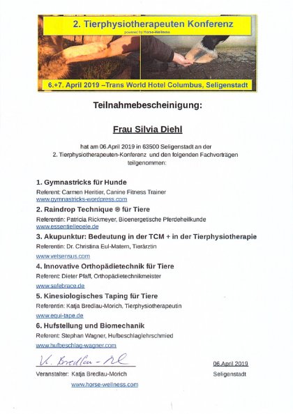 2. Tierphysiotherapeuten-Konferenz